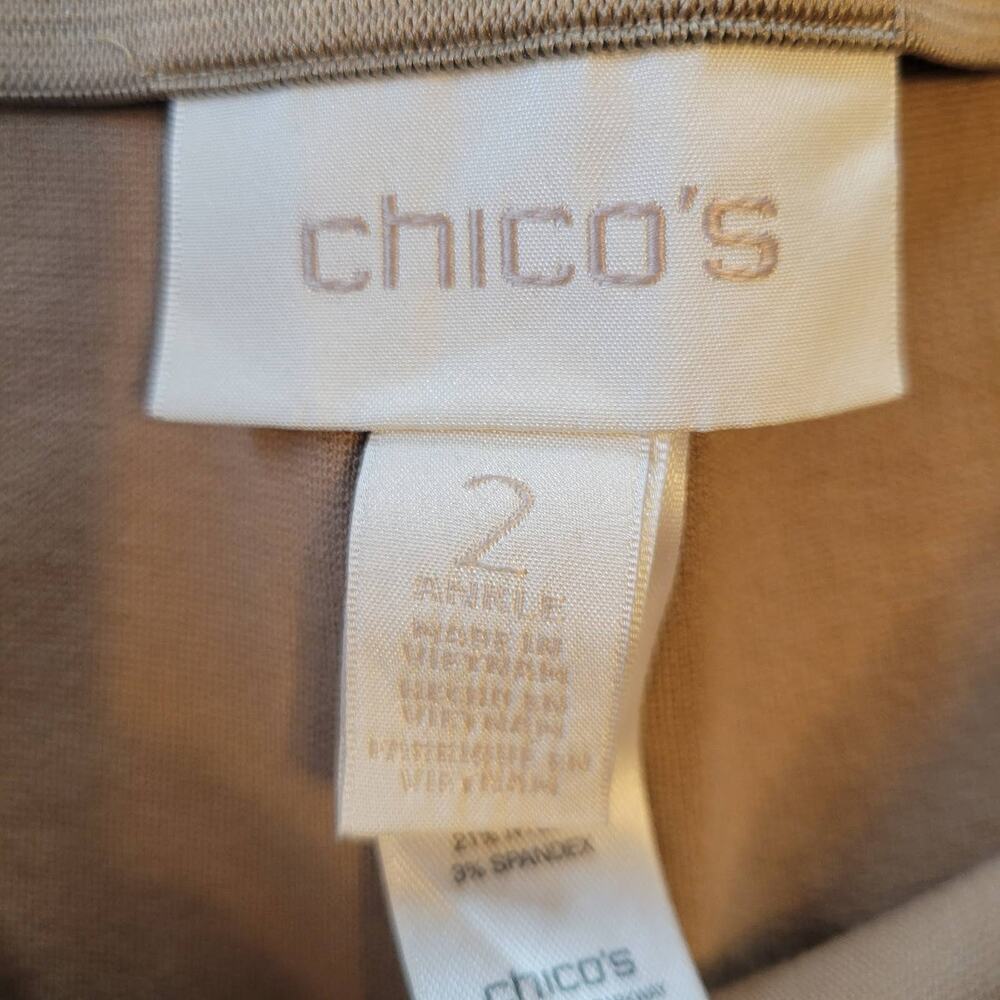 Chico's Ankle Pants Women's 2/L Camel Ponte Pull On Classic Old Money Heritage - Picture 4 of 9